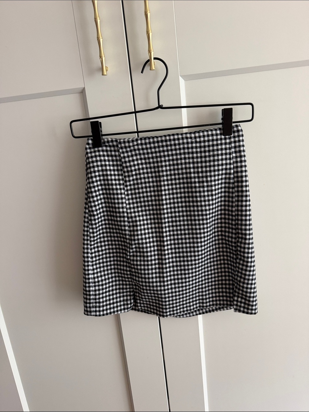 Black and White Gingham Mini Skirt